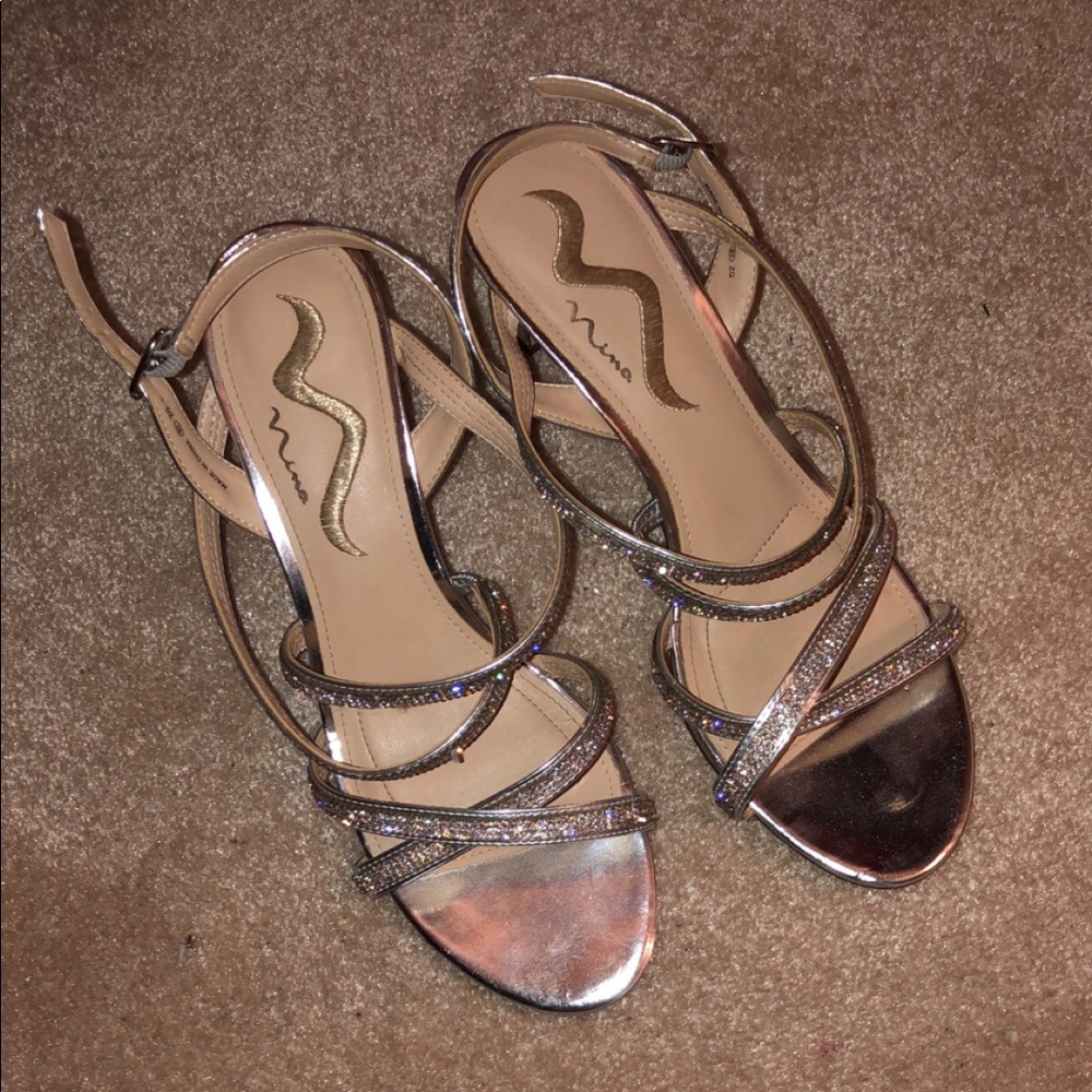 silver sparkly heels